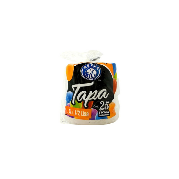 Tapa Plástica 1Lt  o 1/2lt Ranurada Reyma Cont. 25 pz.