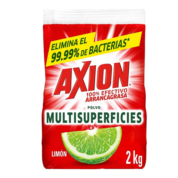 Detergente Axion en Polvo Multisuperficies Limon Cont. 2kg.