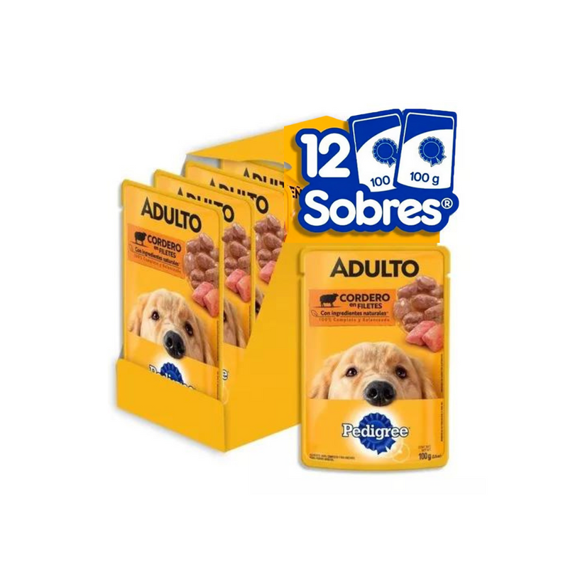 Alimento para Perro Pedigree adulto cordero en filetes  12/100gr