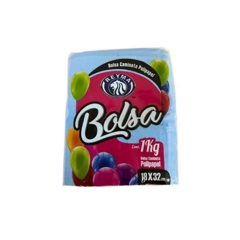 Bolsa Camiseta mini poliseda reyma 18x32 cm 1kg.