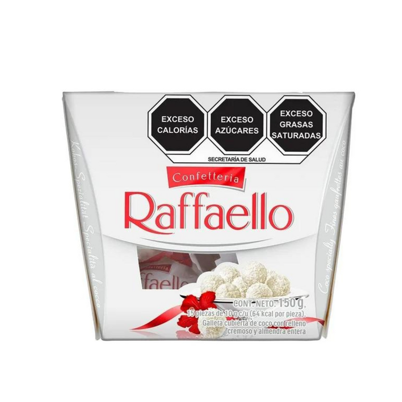 Galleta cubierta de coco Ferrero Raffaello confetteria relleno cremoso y almendra entera 150gr