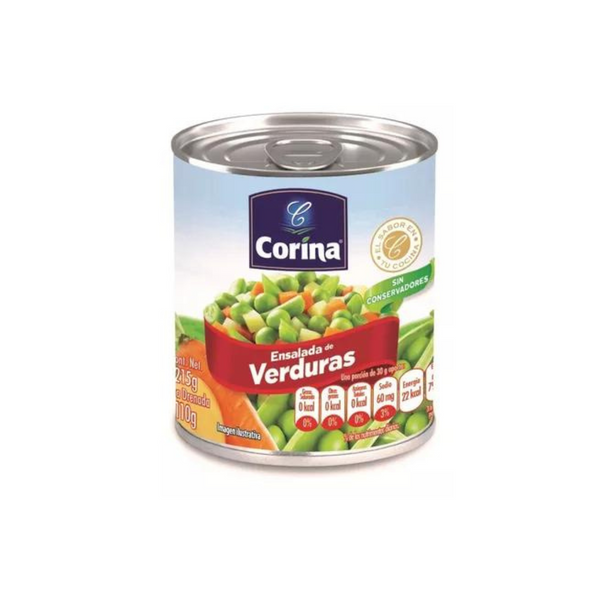 Ensalada de verduras corina en lata Cont. 1pz. 215g.