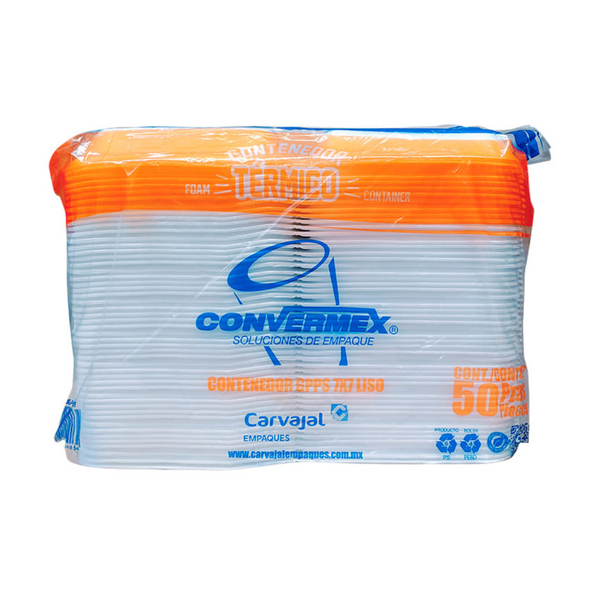 Contenedor Termico 7x7 liso Convermex 50pz