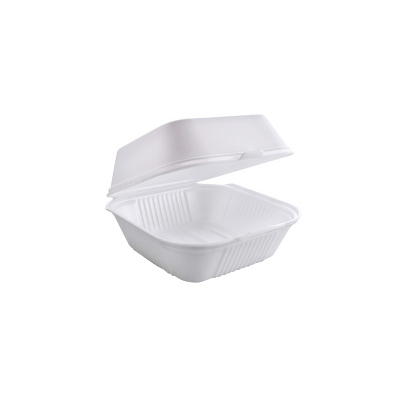 Contenedores térmicos 6×6 blanco hamburguesero Reyma 50 pz