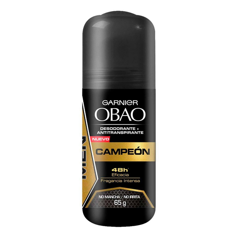 Desodorante Antitranspirante en Roll On Garnier Obao Men Campeon Cont. 65g.