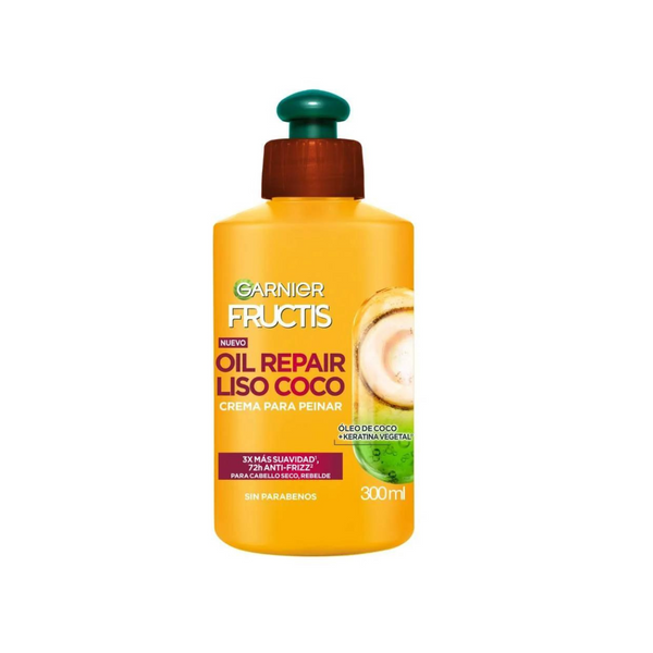Crema para peinar Garnier Fructis oil repair liso coco 300 ml