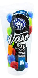 Vaso Plástico 16L. Reyma Cont. 25pz.