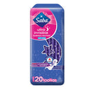 Toallas Femeninas Saba Ultra delgada Nocturna C/alas Cont. 20pz.