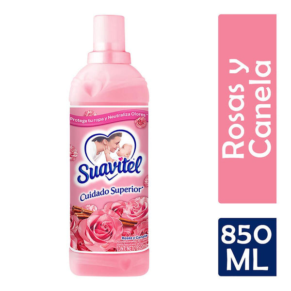 Suavizante de telas Suavitel Cuidado superior Rosas y canela Cont. 850ml.
