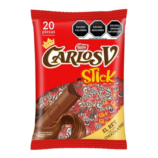 Chocolate Carlos V stick Cont. 20pz/8gr.