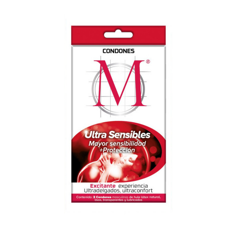 Condones M Ultra Sensibles 3 piezas
