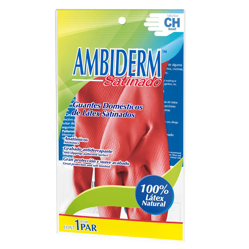 Guantes Satinados latex multiusos talla (MED) Almet Cont. 1par.