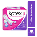 Toalla Femenina Kotex Proteccion avanzada  Nocturna con/alas Cont. 10pz.