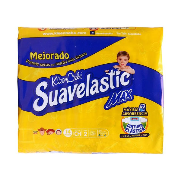 Pañales Desechables Etapa 2 Chico Suavelastic Max Cont. 14pz.