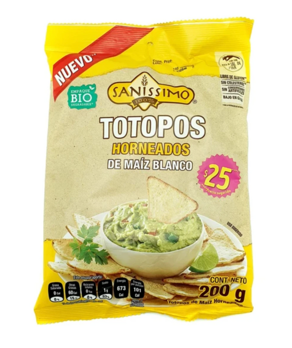 Totopo Sanissimo Maiz Blanco horn Cont. 200g.