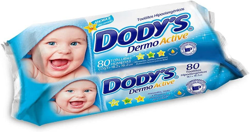 Toallitas humedas Dodys azul 80pz