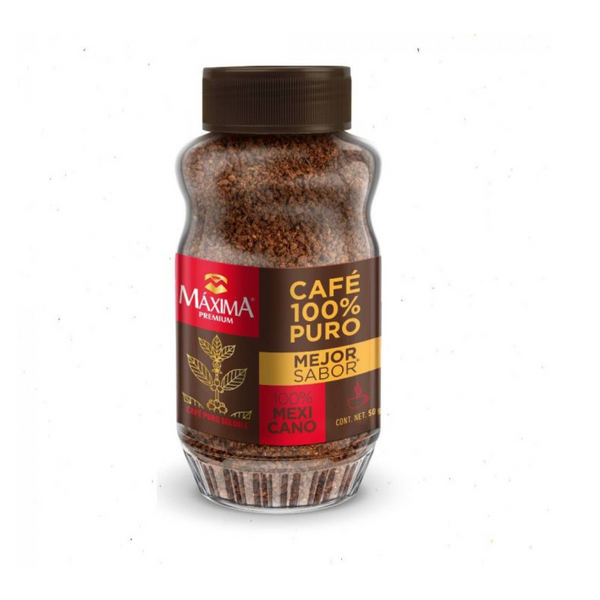 Cafe Soluble  mezclado Maxima Premium Frasco 50 Gramos
