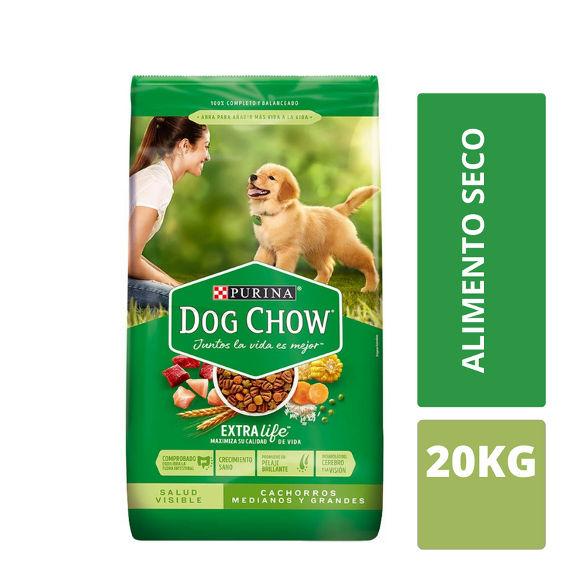 Alimento para perros Purina Dog Chow cachorros grandes y medianos 20KG