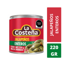 Chiles jalapeños enteros en escabeche la costeña en lata Cont. 1pz. 220g.