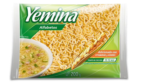 Sopa de letras yemina 200g.