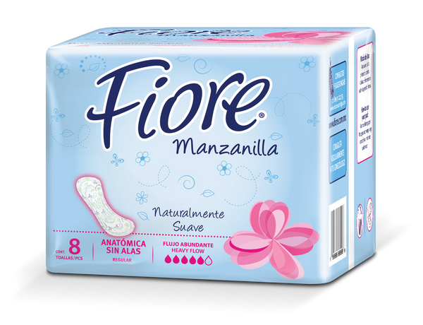 Toalla Femenina Fiore Anatomicas sin/alas Cont. 8pz.