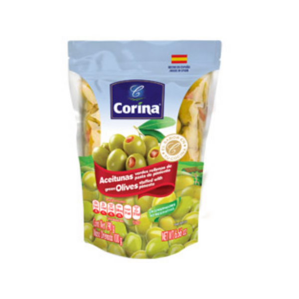 Aceitunas verdes sin hueso corina Cont. 1pz. 175gr.