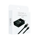 Combo Cargador Carga Rapida Cable Usb V8 2.4a 1hora Original negro