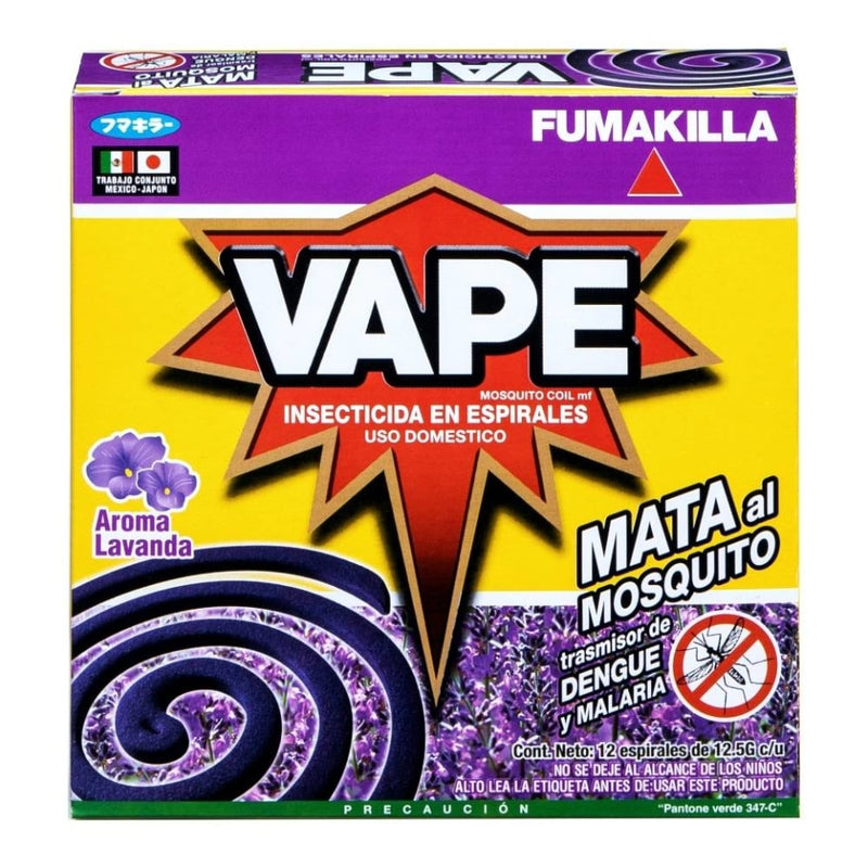 Espiral Vape lavanda Cont. 12pz.