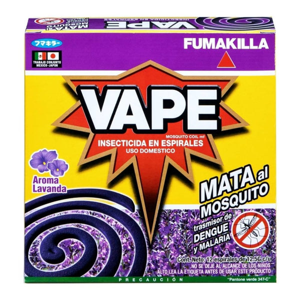 Espiral Vape lavanda Cont. 12pz.