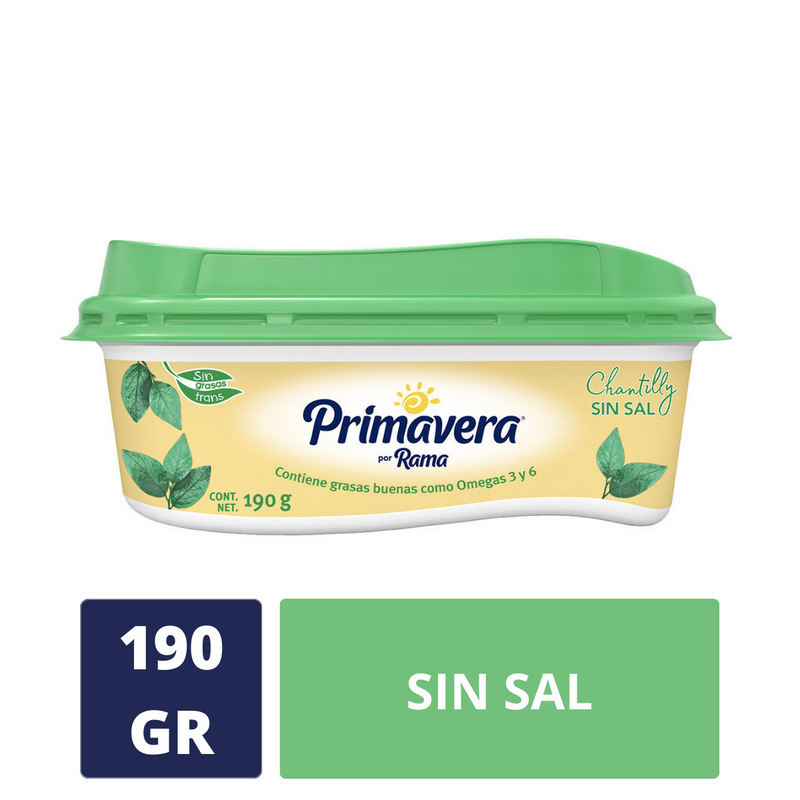 Margarina Primavera Chantilly Sin Sal 190g