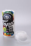 Tapa Plástica  vaso # 4A Y # 8A Lisa Reyma Cont. 50 pz.