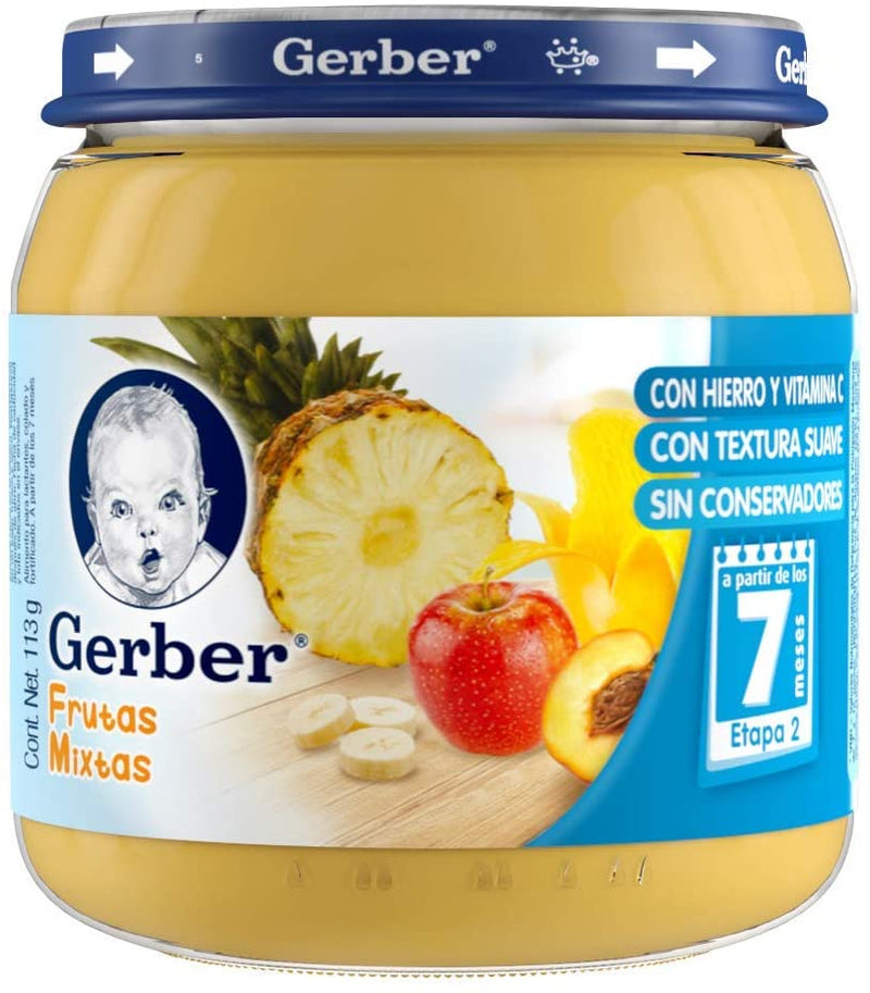 Papilla Gerber etapa 2 Frutas Mixtas Cont. 100gr.