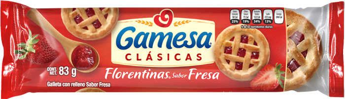 Galletas Florentinas Gamesa fresa Cont. 83g.