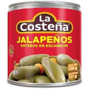 Chiles jalapeños enteros en escabeche la costeña en lata Cont. 1pz. 220g.