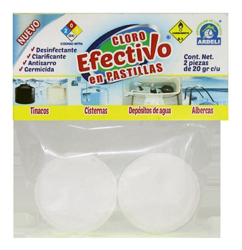 pastilla de cloro para tinacos o depositos  2pz