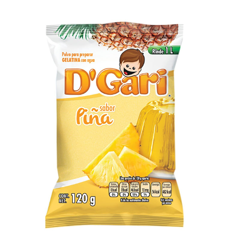 Gelatina D'gary sabor Piña 120g.