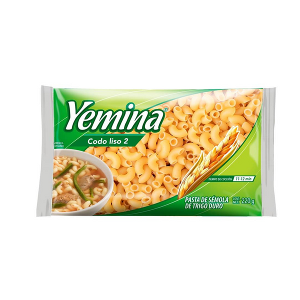 Sopa codo liso 1 yemina 220gr.