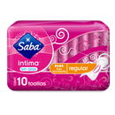 Toalla Femenina Saba Intima sin/alas cont. 10pz.