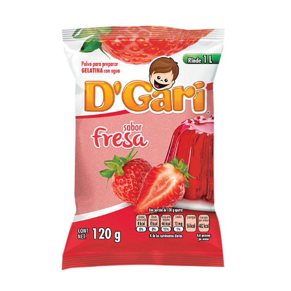 Gelatina D'gary sabor fresa 120g.