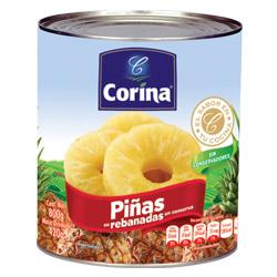 Piña en Rebanadas almibar Lata Corina Cont. 800g.