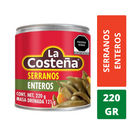 Chiles serranos enteros la costeña en lata Cont. 1pz. 220gr