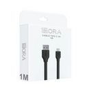 Cable 1hora Usb Tipo C  Tipo C 3a+Turbo Carga 1mt negro