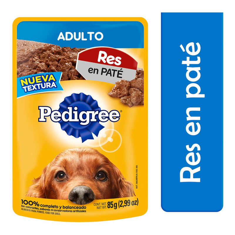 Alimento para Perro Pedigree adulto res en pate 85gr
