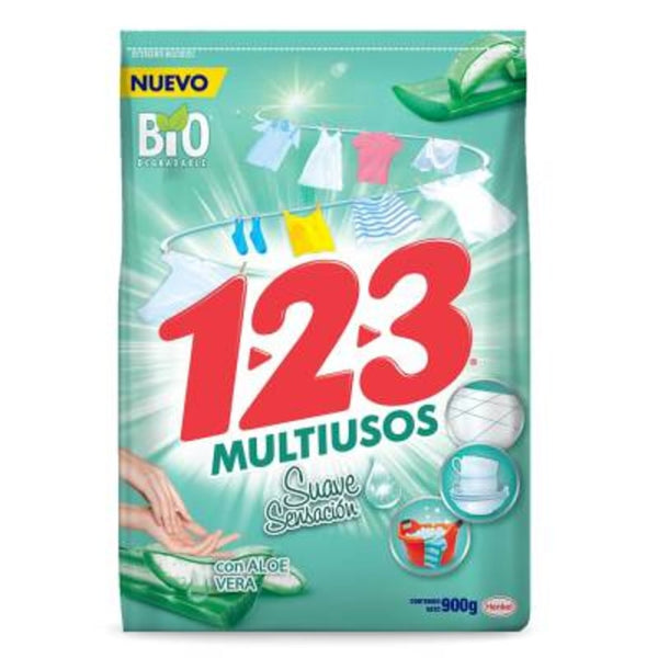 Detergente 123 Aloe Vera Multiusos en polvo 800gr