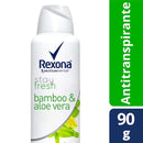 Antitranspirante Rexona Motion Sense stay fresh bamboo & aloe vera aerosol para dama Cont. 90g.