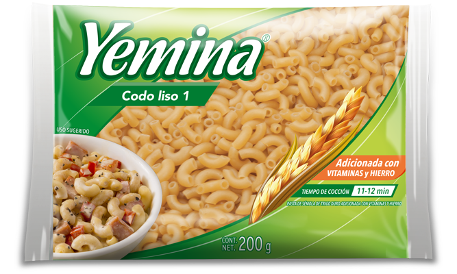 Sopa codo liso 1 yemina 220gr.
