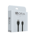 Cable Tipo C 2.1a Micro Usb 2mts Datos 1hora blanco