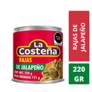 Chiles jalapeños en rajas la costeña en lata Cont. 1pz. 220g.