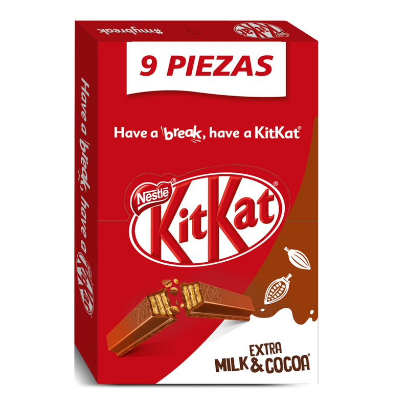 Chocolate KitKat 9 piezas. de 41,5g.