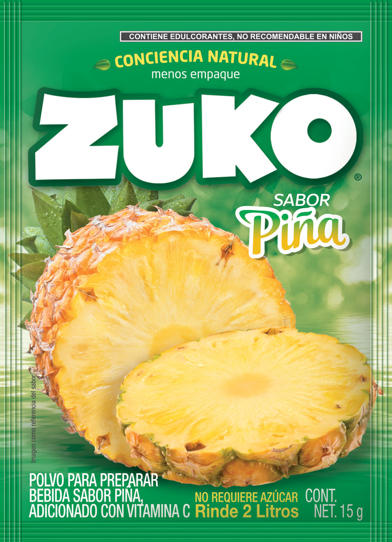 Concentrado En Polvo Zuko piña 15 Gr